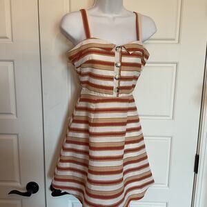 Miami Striped Lined Sundress Party Casual Dress S